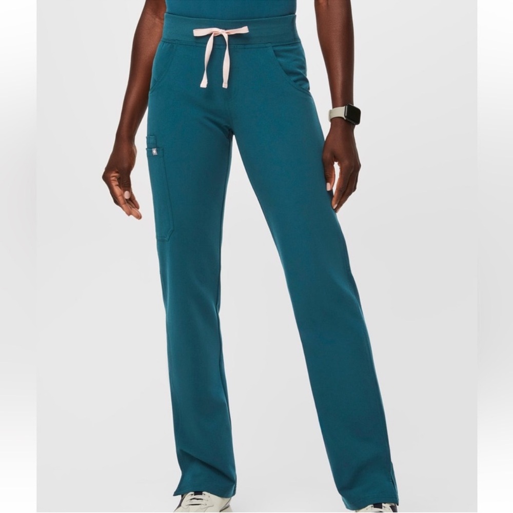 FIGS Carribean Blue Kade Cargo Drawstring Scrub Pants